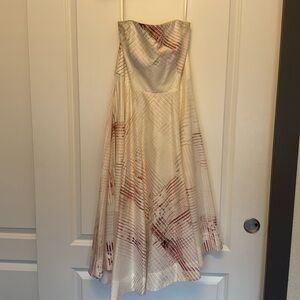 WHITE HOUSE BLACK MARKET WHBM Strapless Asymmetrical Fit & Flare Dress